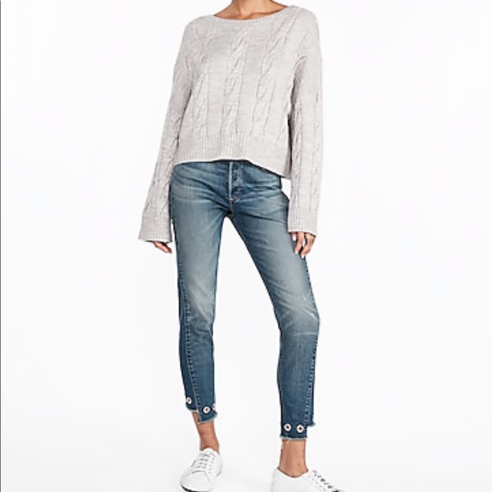 COPY - Express • Cable Knit Wide Sleeve Pullover …